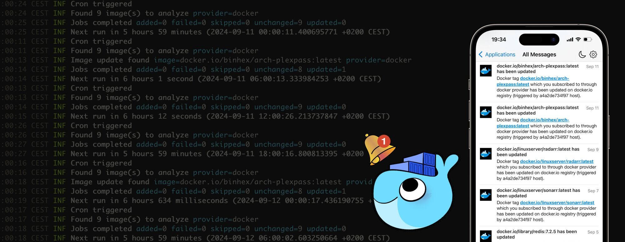 Pushover notifications on Docker image updates