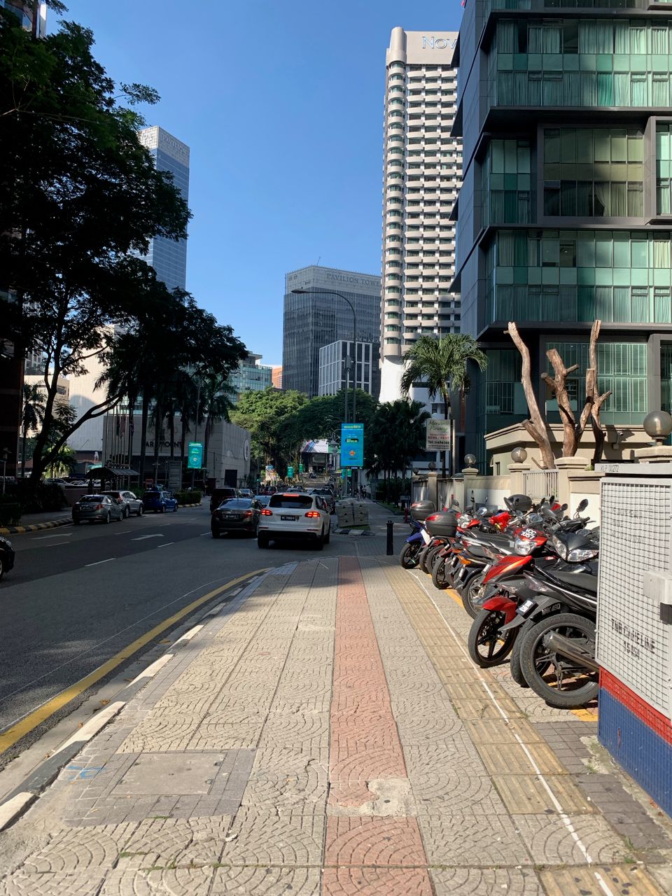 Last part of my commute, glass building on the right is the office