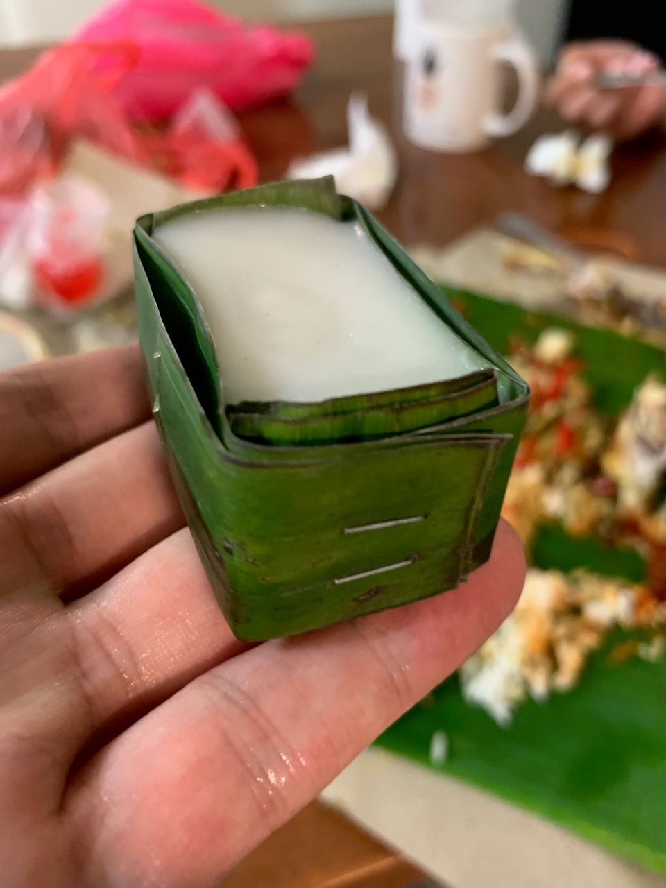 Very environmentally friendly packaging made out of a leaf